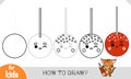 How to draw Cake pop with a cute face for children. Step by step drawing tutorial