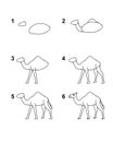 How to draw Camel step by step cartoon illustration with white background Royalty Free Stock Photo