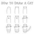 How to draw a cat Royalty Free Stock Photo