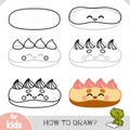 How to draw eclair pastry for children. Step by step drawing tutorial