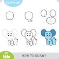 How to draw Elephant for children. Step by step drawing tutorial