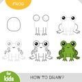 How to draw Frog for children. Step by step drawing tutorial Royalty Free Stock Photo