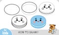 How to draw macaroon biscuit for children. Step by step drawing tutorial