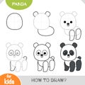How to draw Panda for children. Step by step drawing tutorial