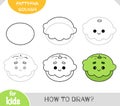 How to draw Pattypan squash for children. Step by step drawing tutorial