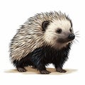 How To Draw A Porcupine With A Black Outline On A White Background
