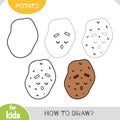 How to draw Potato for children. Step by step drawing tutorial