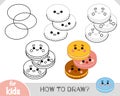 How to draw set of macaroons for children. Step by step drawing tutorial