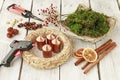 How to make advent table wreath, step by step