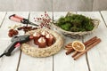 How to make advent table wreath, step by step