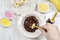 How to make chocolate dipped bananas - step by step, tutorial