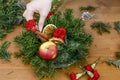 How to make christmas floral arrangement with carnations, chrysanthemum santini flowers and fir