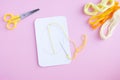 how to make an Easter card with your own hands from threads and needles, step by step instructions, step 2, Happy Easter