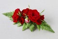 How to make a hair clip with fresh flowers and fern, tutorial Royalty Free Stock Photo