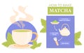 How to make matcha vector concept