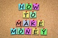 How to make money sticky notes on cork board Royalty Free Stock Photo