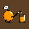 Funny cute orange jus vector Royalty Free Stock Photo