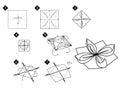 How to make origami lotus flower. Step by step Royalty Free Stock Photo