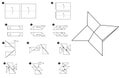 How to make origami star shuriken illustration Royalty Free Stock Photo