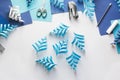 Step 9. Make six parts of snowflakes Royalty Free Stock Photo