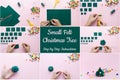 How to make small felt christmas tree at home. Step by step instructions Royalty Free Stock Photo
