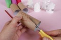 How to make trees, decoration. Daily activities, diy for kids, zero waste, eco toys hand made from paper roll.4 step cut