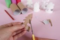 How to make trees, decoration. Daily activities, diy for kids, zero waste, eco toys hand made from paper roll.5 step