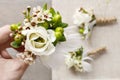 How to make wedding boutonniere Royalty Free Stock Photo