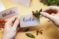 How to make wedding place name cards with handwritten letters and fresh plants