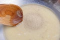 How to make yeast dough - step by step: mix dry yeast with milk