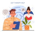 How to manage stress instruction concept. Get therapy help.