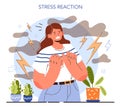 How to manage stress instruction concept. Natural stress reaction