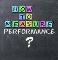 How to measure performance text on blackboard Royalty Free Stock Photo