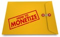 How to Monetize Words Stamp Yellow Envelope