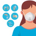 How to remove the surgical mask covid19 infographic Royalty Free Stock Photo