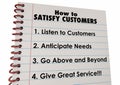 How to Satisfy Customers List Instructions Royalty Free Stock Photo