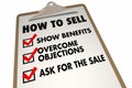 How to Sell Instructions Advice Checklist