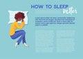 How to sleep better banner vector template