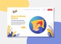 How to sleep better landing page vector template