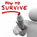 How to Survive Words Advice Learning Skills Knowledge Survival Royalty Free Stock Photo