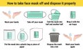 How to take medical face mask off and dispose it properly