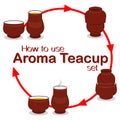 How to use chinese aroma tea cup pair set instruction manual poster.