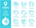 How to wash hands properly step by step infographic poster Royalty Free Stock Photo