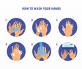 How to wash hands set Royalty Free Stock Photo