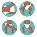 How to wear a diaper steps. Simple manual in illustrations.