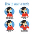How to wear a medical mask instruction