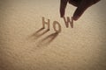 HOW wood word on compressed board Royalty Free Stock Photo