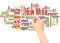How write resume word cloud hand writing concept