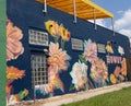 Howdy Mural with Glitch Flowers in Baytown, Texas