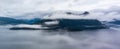 Howe Sound with Canadian Mountain Landscape Nature Aerial Background. Royalty Free Stock Photo